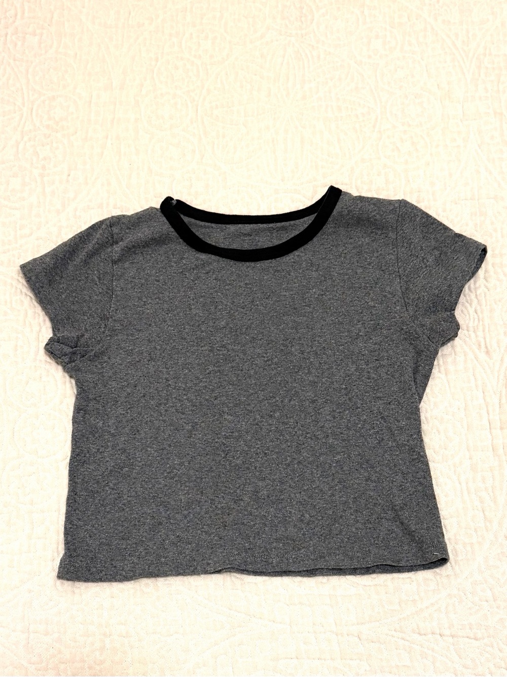 Brandy Melville Girls' Heather Gray Baby Tee